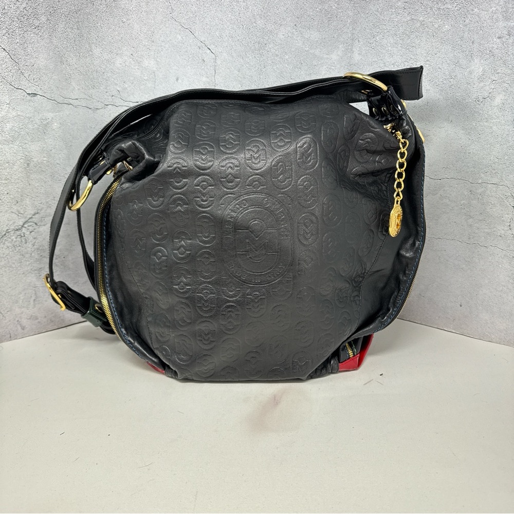 ❤️Marino Orlandi Black Leather Sling Bag in Excellent Condition.  Made in Italy.